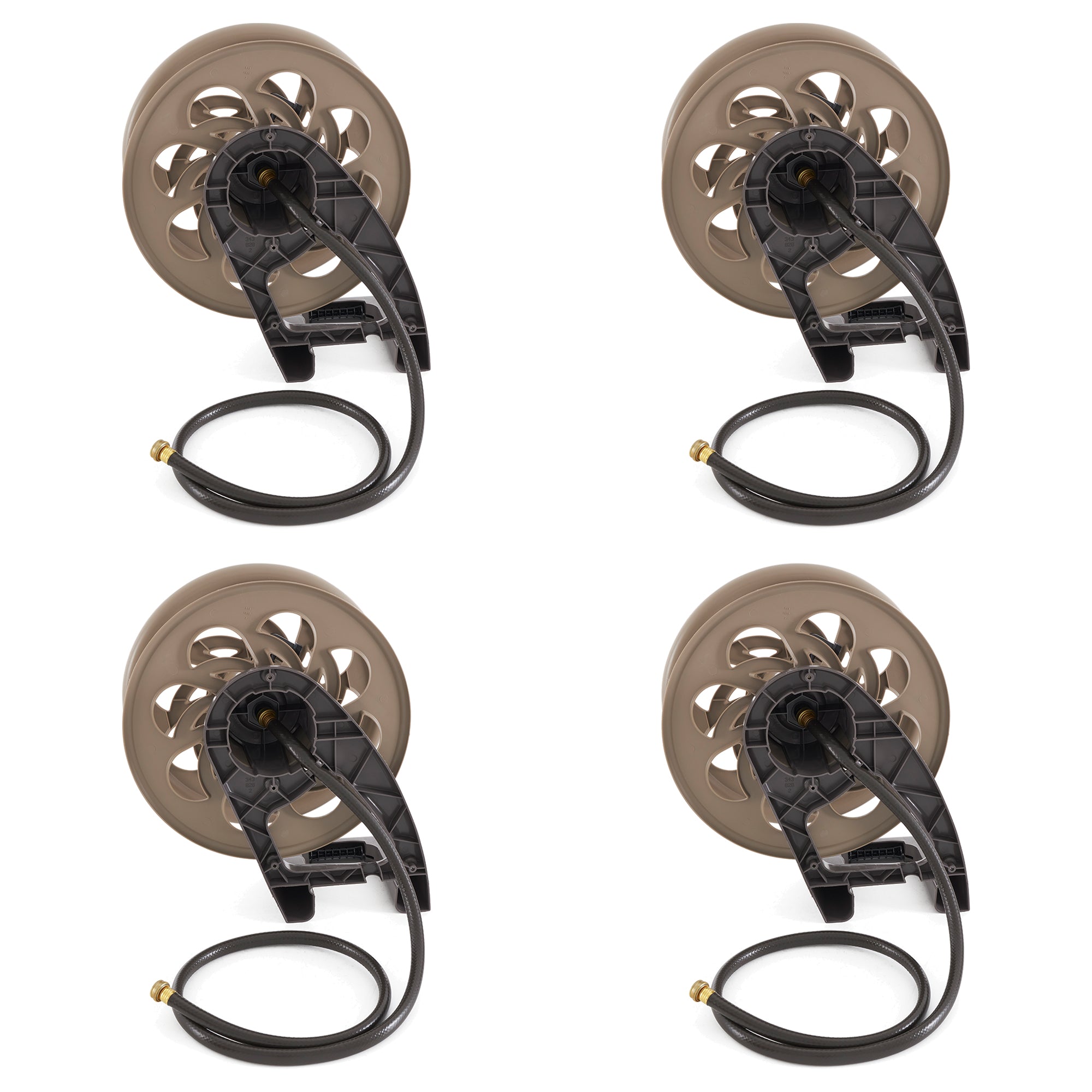 Suncast 125 Foot Wall Mounted Side Tracker 5/8 Inch Garden Hose Reel, (4 Pack) - VMInnovations
