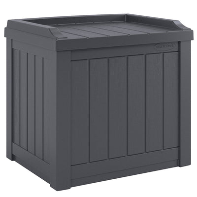 Suncast 22 Gallon Outdoor Small Deck Box & 30 Gallon Trash Waste Bin, Cyberspace - VMInnovations