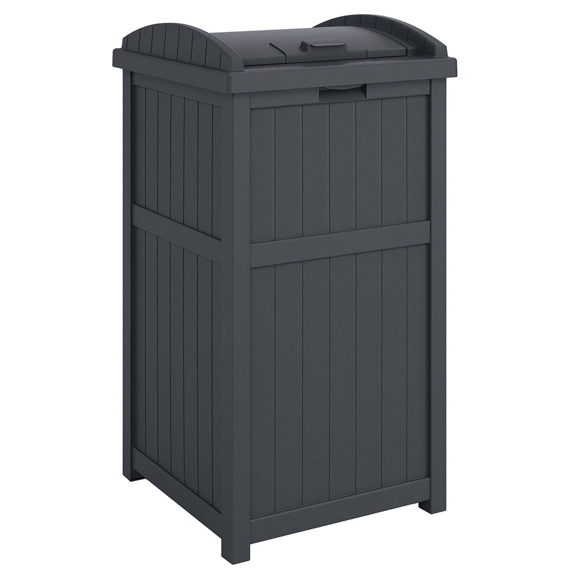 Suncast 22 Gallon Outdoor Small Deck Box & 30 Gallon Trash Waste Bin, Cyberspace - VMInnovations