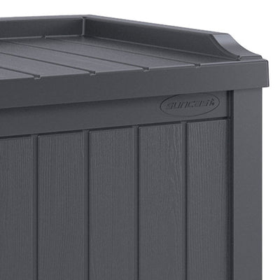 Suncast 22 Gallon Outdoor Small Deck Box & 30 Gallon Trash Waste Bin, Cyberspace - VMInnovations