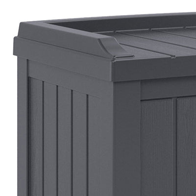 Suncast 22 Gallon Outdoor Small Deck Box & 30 Gallon Trash Waste Bin, Cyberspace - VMInnovations
