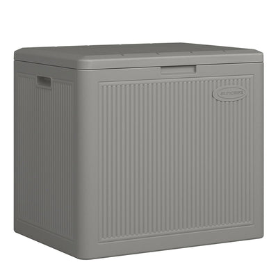 Suncast 22 Gallon Indoor Outdoor Small Patio Deck Storage Box, Stoney (4 Pack) - VMInnovations