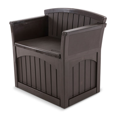 Suncast 31 Gallon Indoor and Outdoor Storage Patio Bench Chair, Java (3 Pack) - VMInnovations