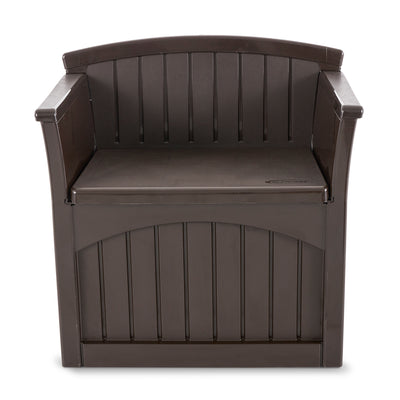 Suncast 31 Gallon Indoor and Outdoor Storage Patio Bench Chair, Java (3 Pack) - VMInnovations