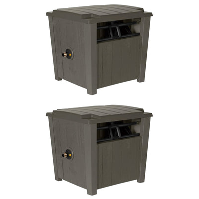 Suncast Farmington Hideaway Garden Hose Storage Pot Container, Stoney (2 Pack) - VMInnovations
