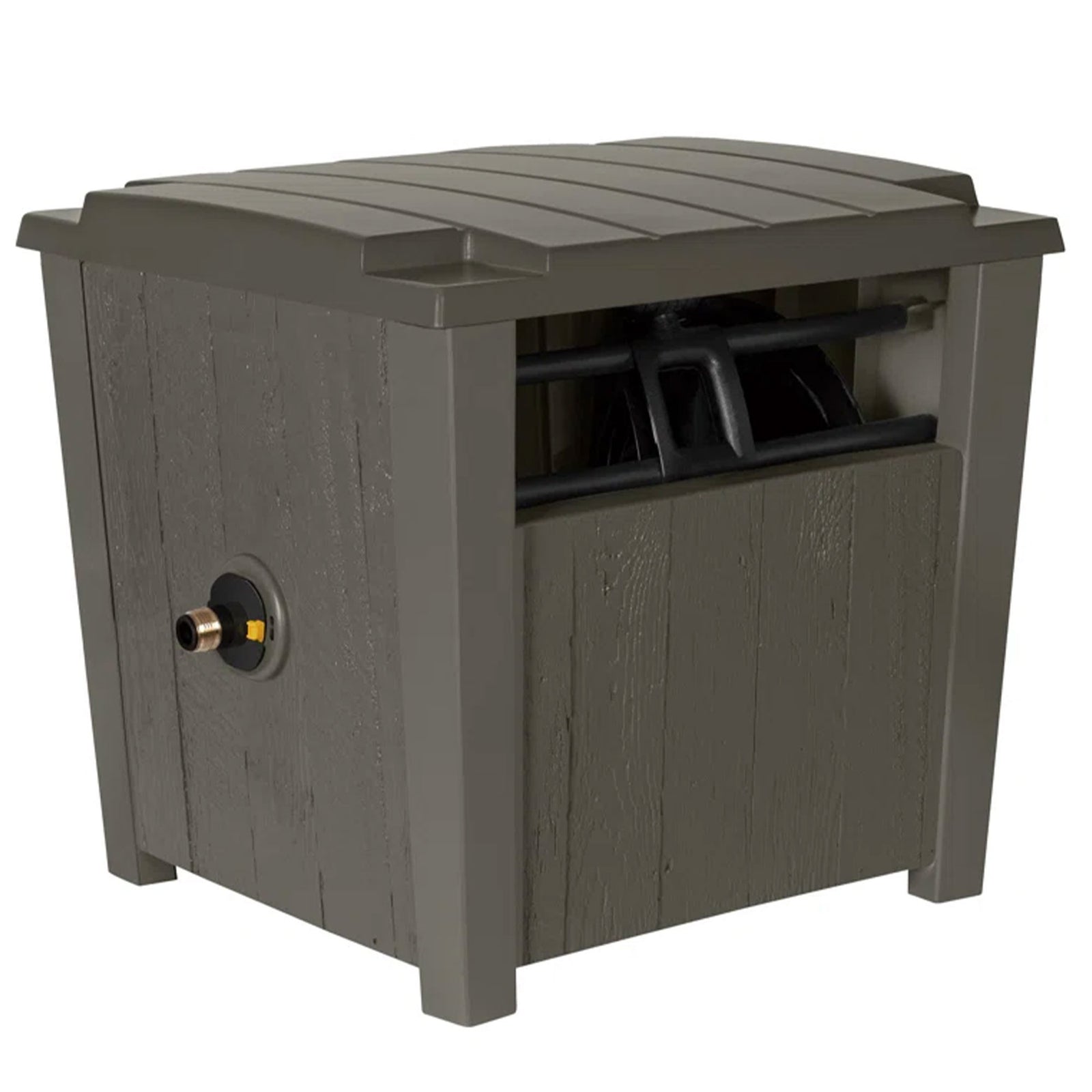 Suncast Farmington Hideaway Garden Hose Storage Pot Container, Stoney (2 Pack) - VMInnovations