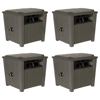 Suncast Farmington Hideaway Garden Hose Storage Pot Container, Stoney (4 Pack) - VMInnovations