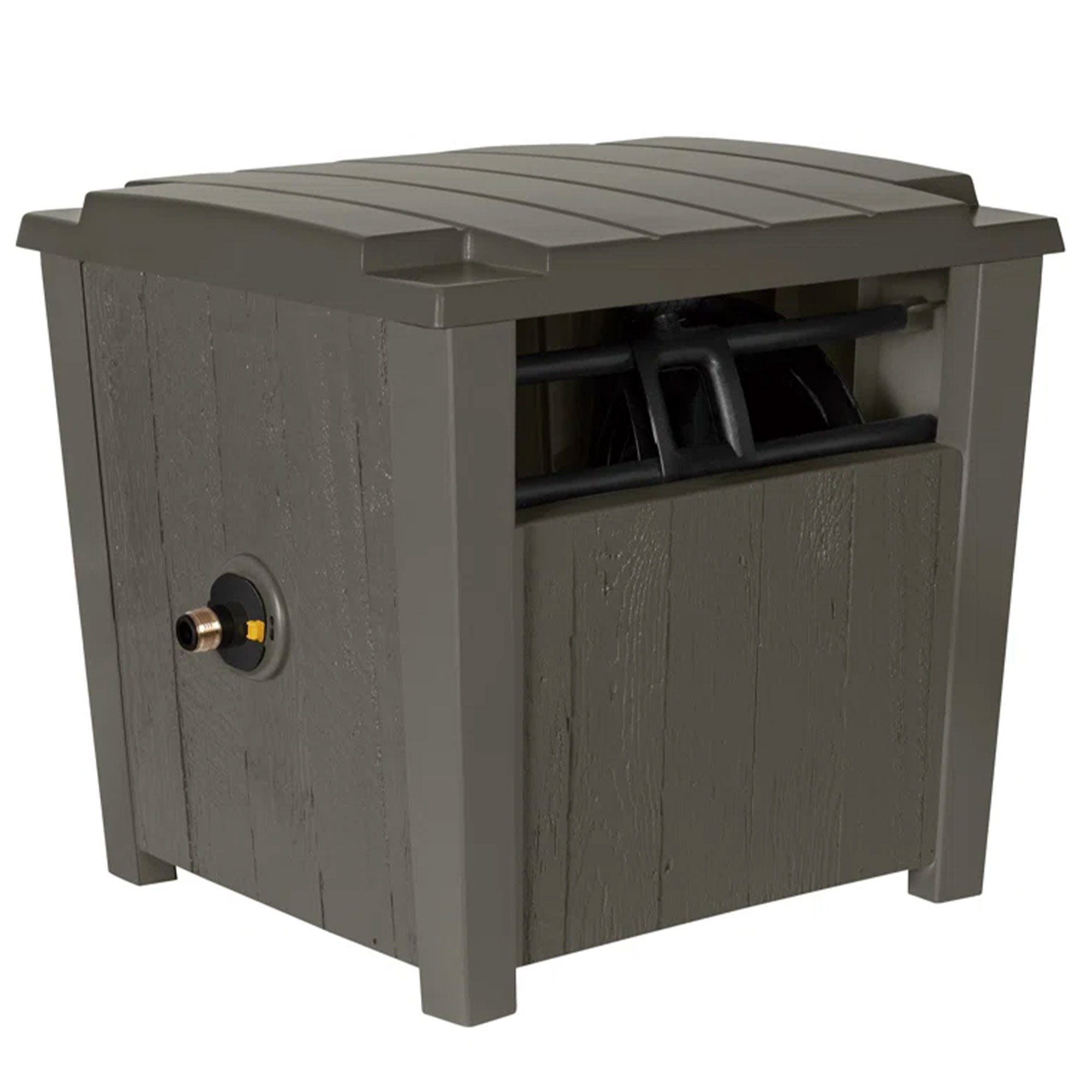 Suncast Farmington Hideaway Garden Hose Storage Pot Container, Stoney (4 Pack) - VMInnovations