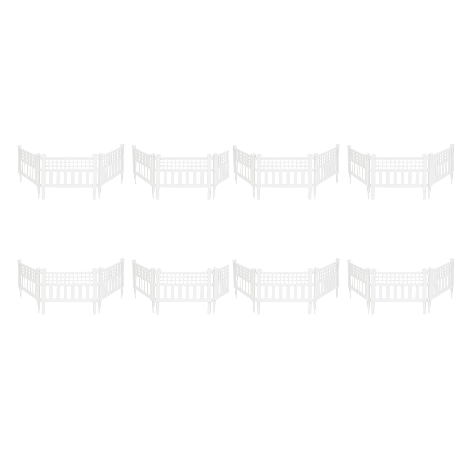 Suncast Grand View 14.5 x 24 Inch Yard Garden Border Fence Panel, White (8 Pack) - VMInnovations