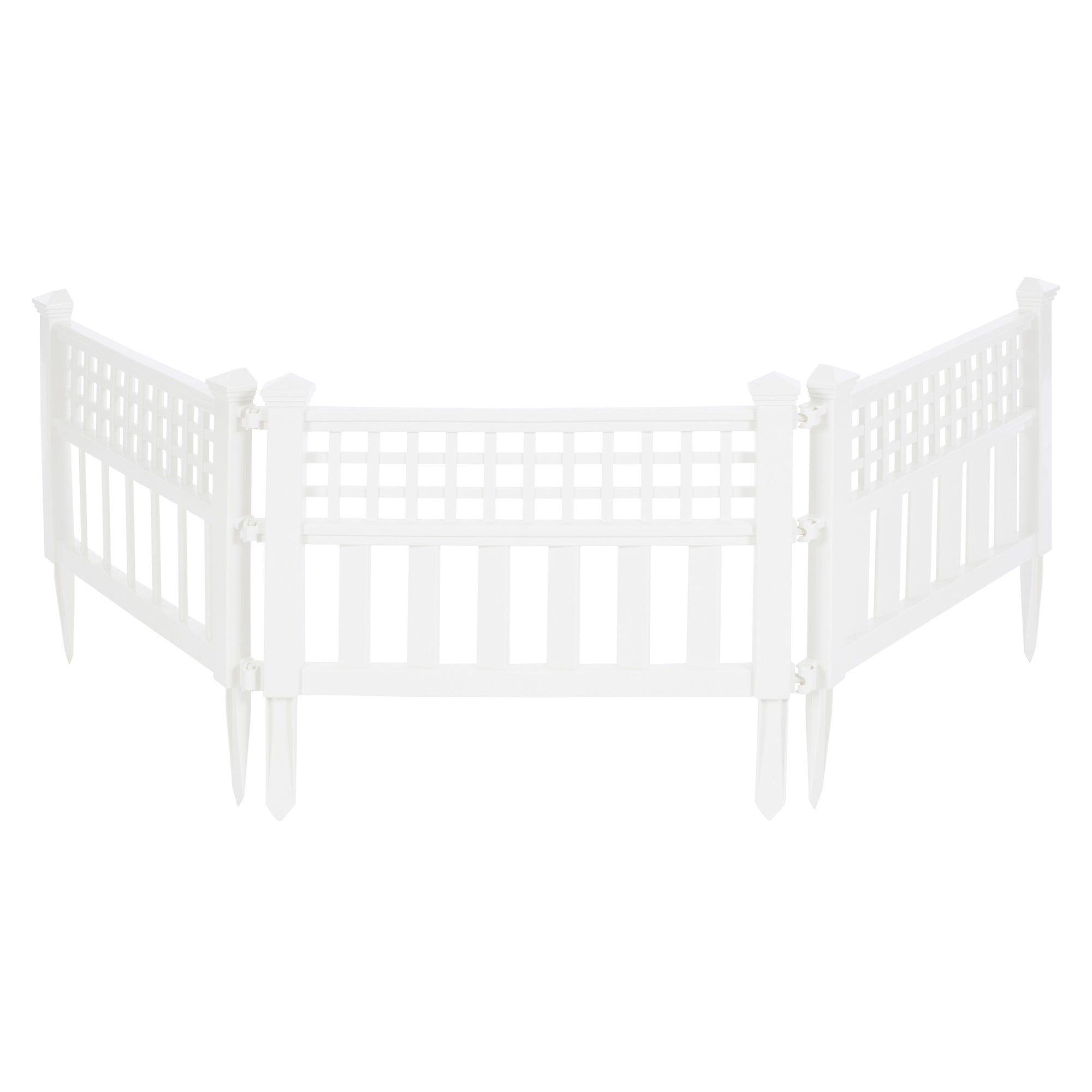 Suncast Grand View 14.5 x 24 Inch Yard Garden Border Fence Panel, White (8 Pack) - VMInnovations