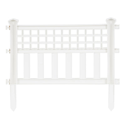 Suncast Grand View 14.5 x 24 Inch Yard Garden Border Fence Panel, White (8 Pack) - VMInnovations
