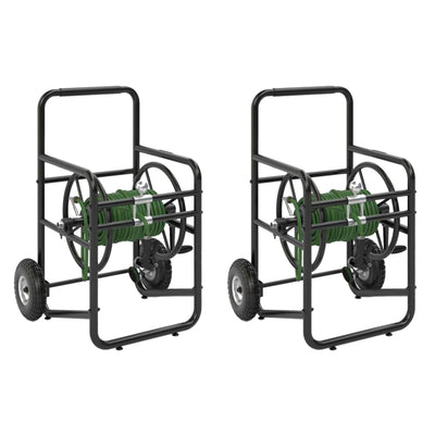 Suncast Professional Portable 200' Garden Hose Reel Wheeled Cart, Black (2 Pack) - VMInnovations