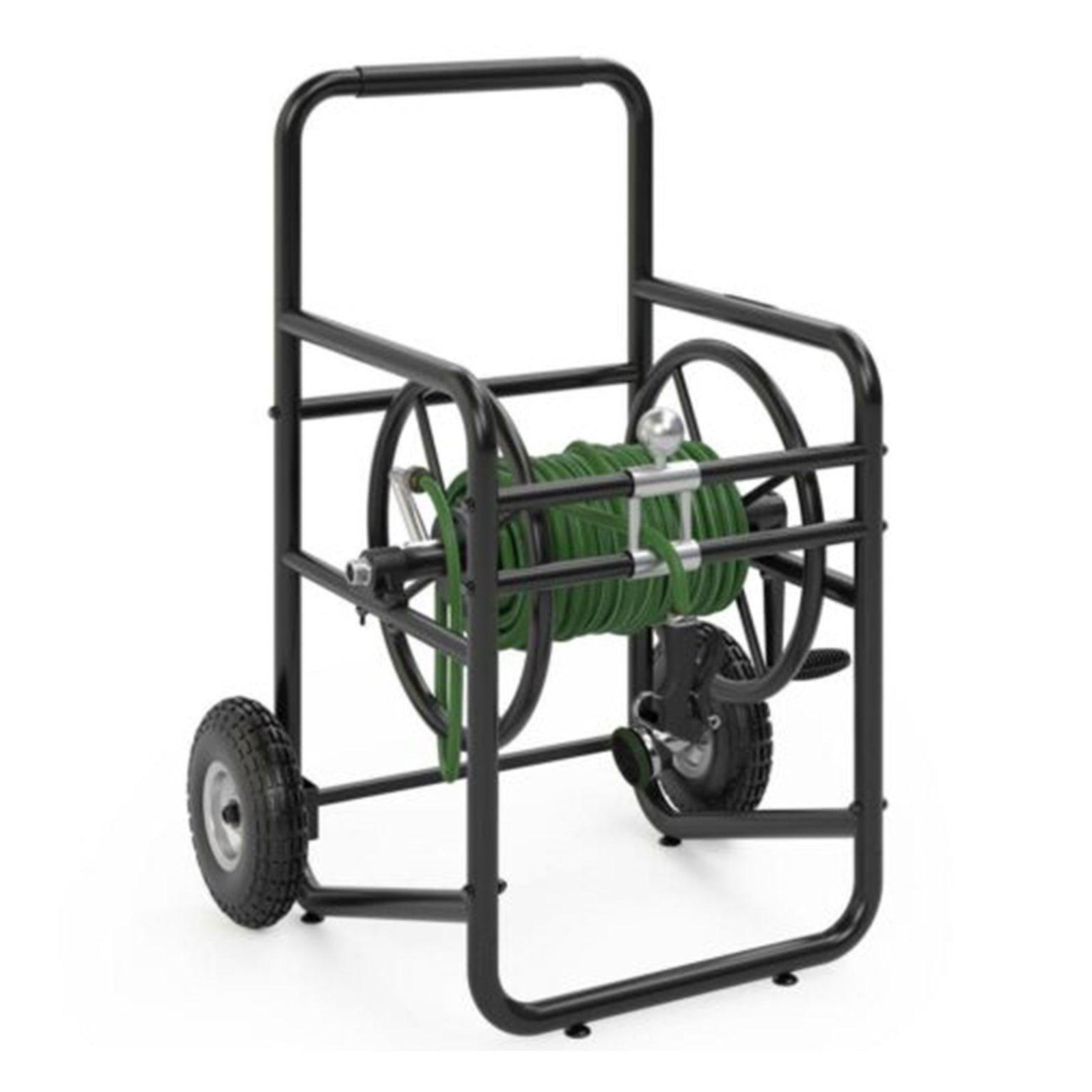 Suncast Professional Portable 200' Garden Hose Reel Wheeled Cart, Black (2 Pack) - VMInnovations