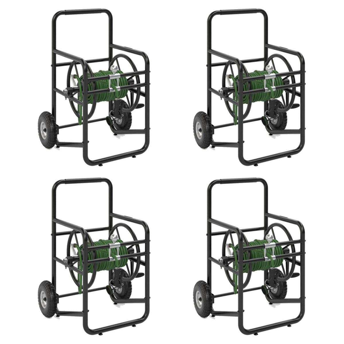 Suncast Professional Portable 200' Garden Hose Reel Wheeled Cart, Black (4 Pack)