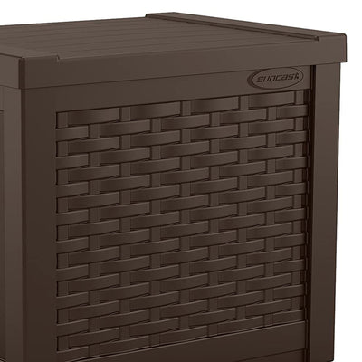 Suncast 22 Gallon Outdoor Patio Small Deck Box with Storage Seat, Java (3 Pack) - VMInnovations