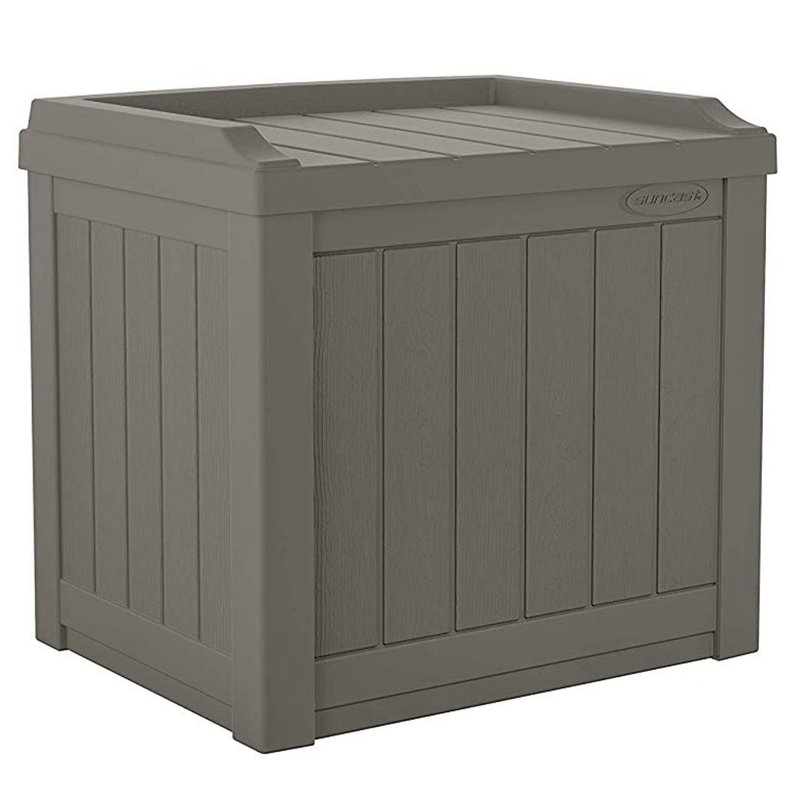 Suncast 22 gal Outdoor Patio Small Deck Chest Box w/Storage Seat, Stone (3 Pack) - VMInnovations