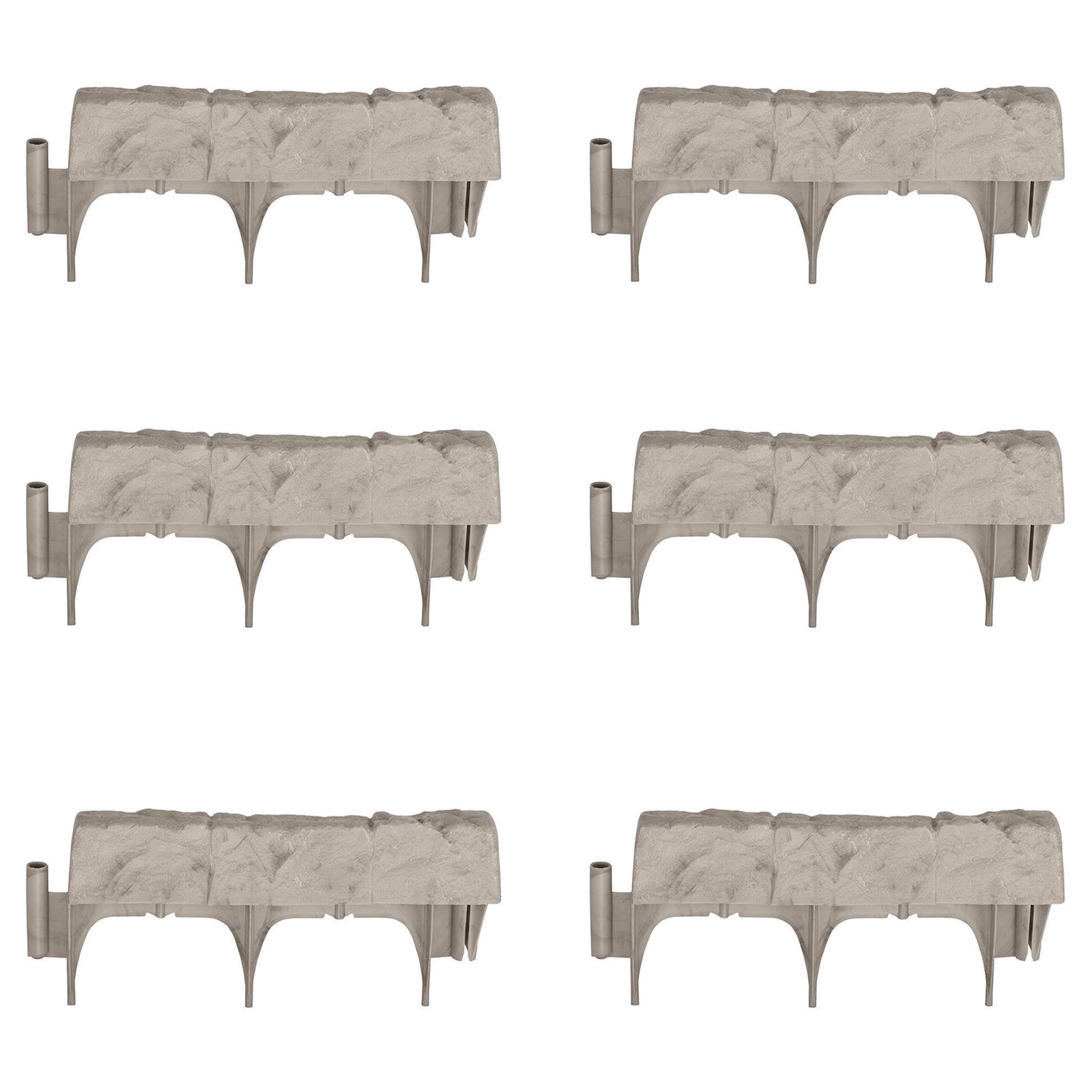 Suncast 12 Inch Landscape Design Border Decorative Natural Stone Edging (6 Pack) - VMInnovations