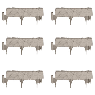 Suncast 12 Inch Landscape Design Border Decorative Natural Stone Edging (6 Pack) - VMInnovations