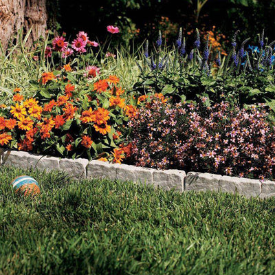 Suncast 12 Inch Landscape Design Border Decorative Natural Stone Edging (6 Pack) - VMInnovations