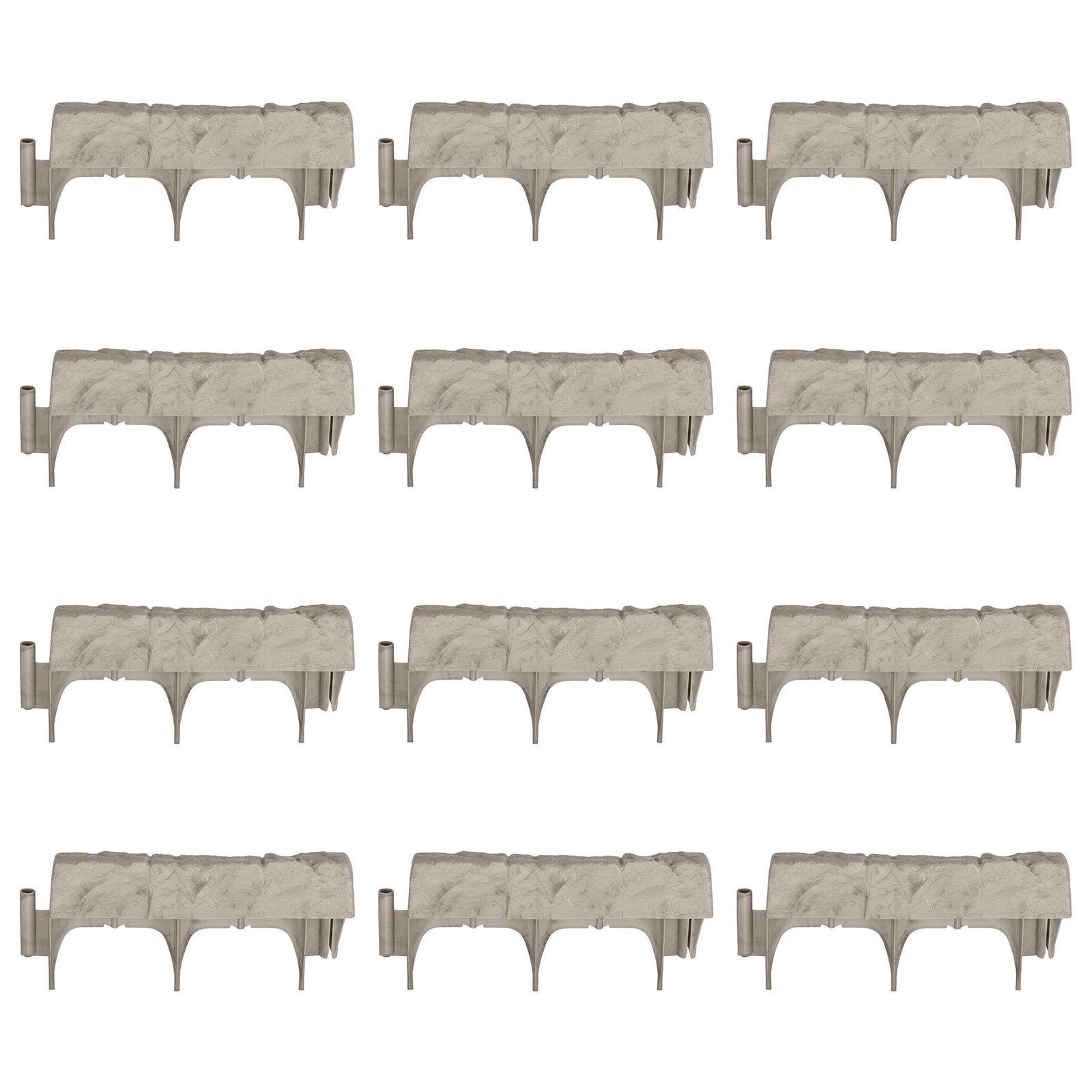 Suncast 12 Inch Landscape Design Decorative Natural Stone Edging, Gray (12 Pack) - VMInnovations