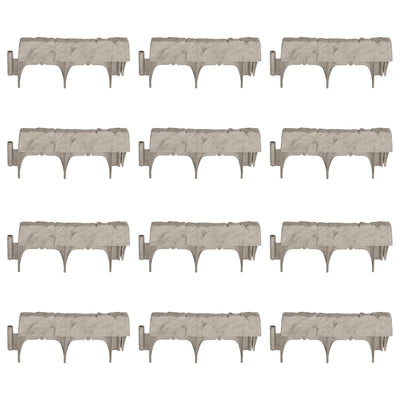 Suncast 12 Inch Landscape Design Decorative Natural Stone Edging, Gray (12 Pack) - VMInnovations