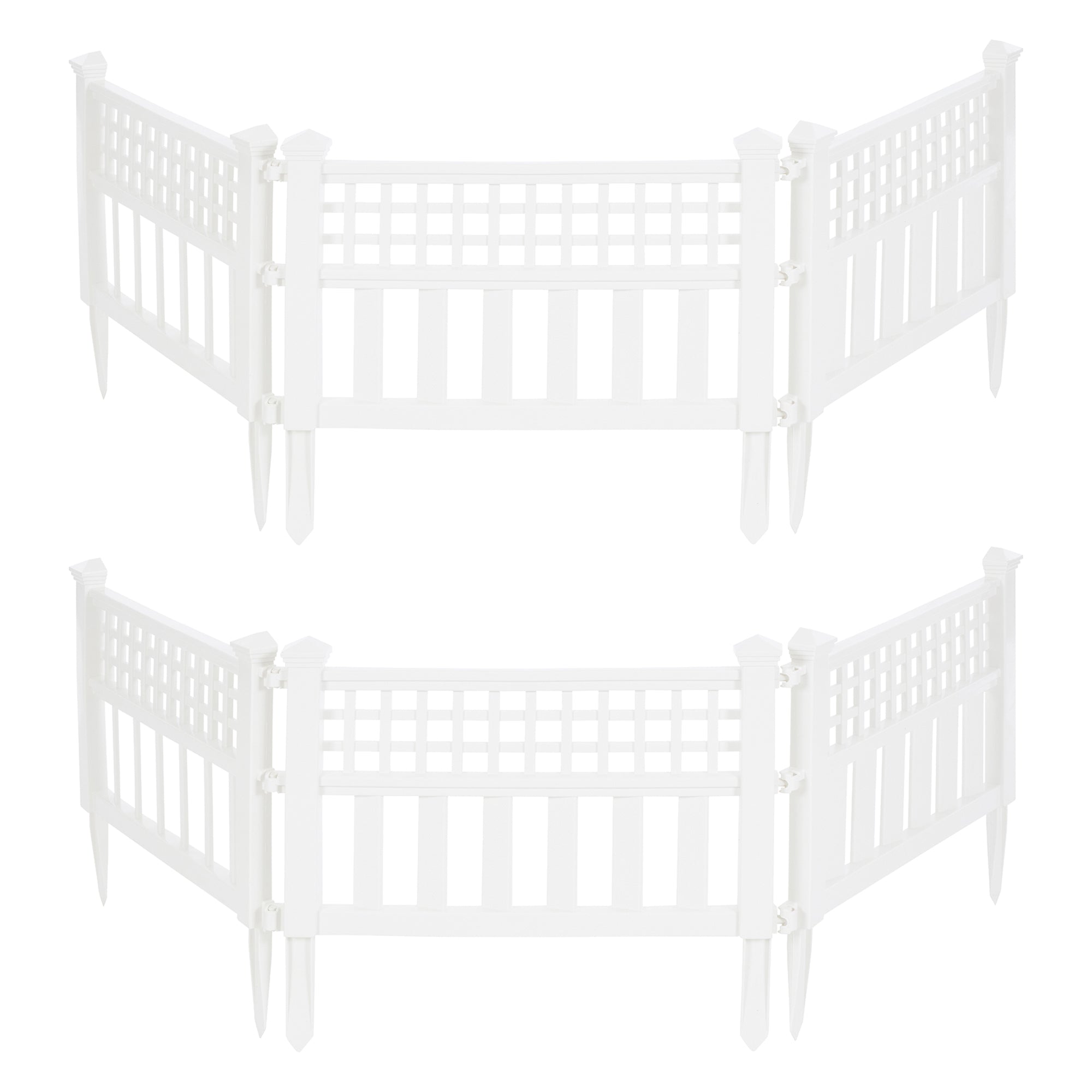 Suncast Grand View 14.5 x 24 Inch Yard Garden Border Fence Panel, White (2 Pack) - VMInnovations
