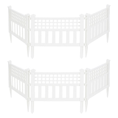Suncast Grand View 14.5 x 24 Inch Yard Garden Border Fence Panel, White (2 Pack) - VMInnovations