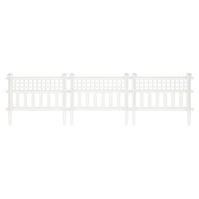 Suncast Grand View 14.5 x 24 Inch Yard Garden Border Fence Panel, White (2 Pack) - VMInnovations