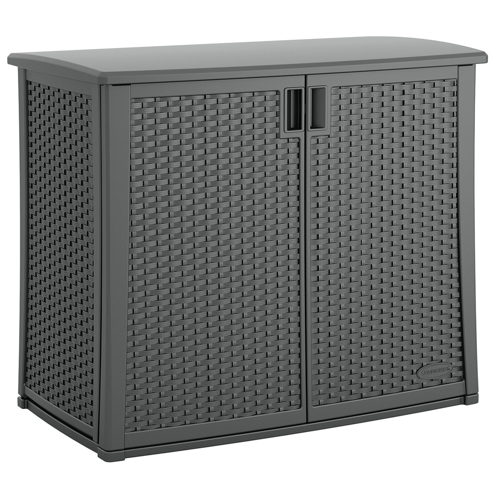 Suncast Lockable Outdoor Cabinet Deck Storage Box w/ Adjustable Shelf (2 Pack) - VMInnovations