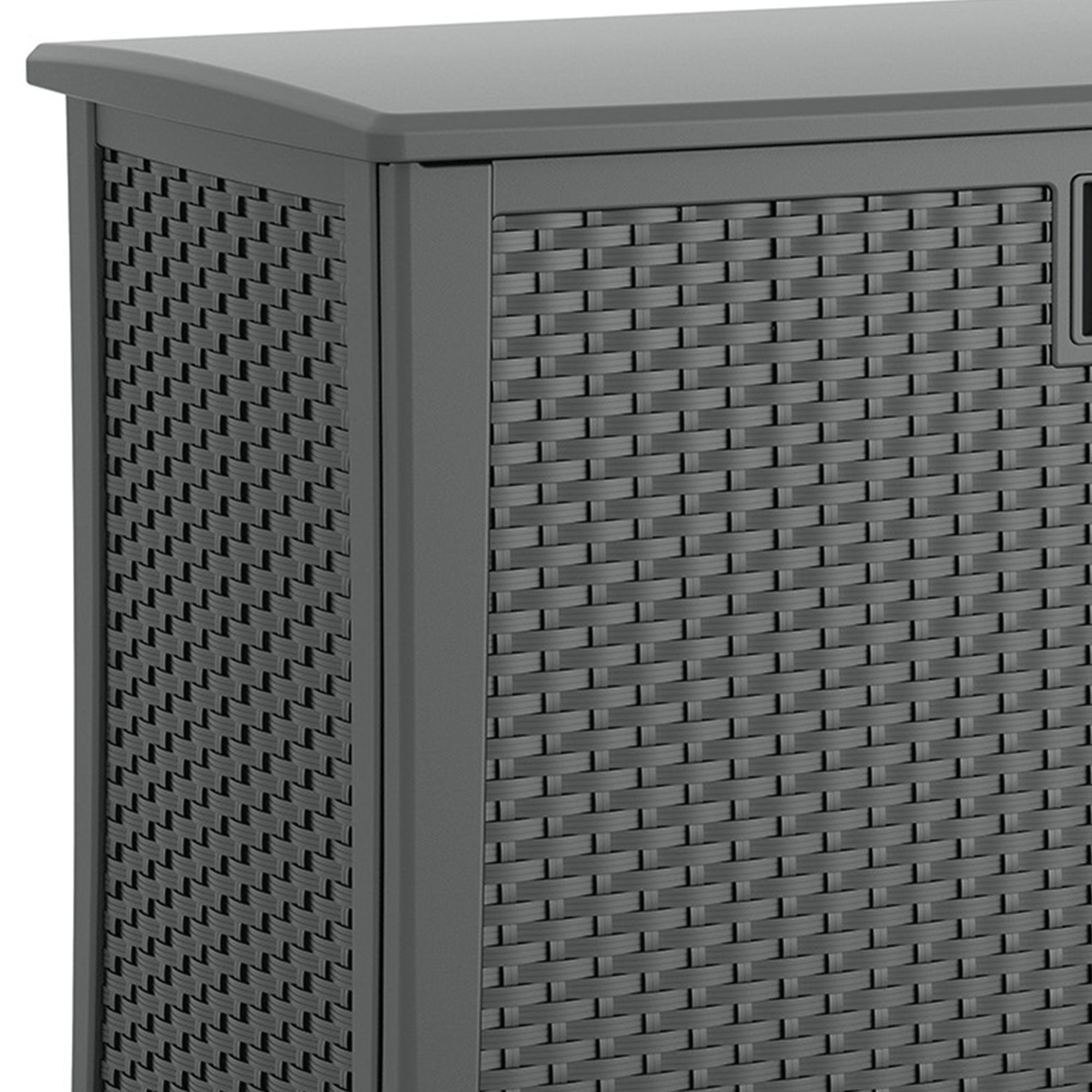 Suncast Lockable Outdoor Cabinet Deck Storage Box w/ Adjustable Shelf (2 Pack) - VMInnovations