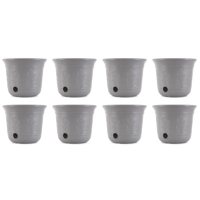 Suncast 300 Foot Heavy Duty 5 Gallon Decorative Garden Hose Pot, Gray (8 Pack)