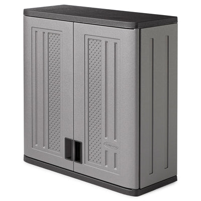Suncast Single Shelf Wall Cabinet w/Wall Mounted Hand Tool Organizer (2 Pack) - VMInnovations