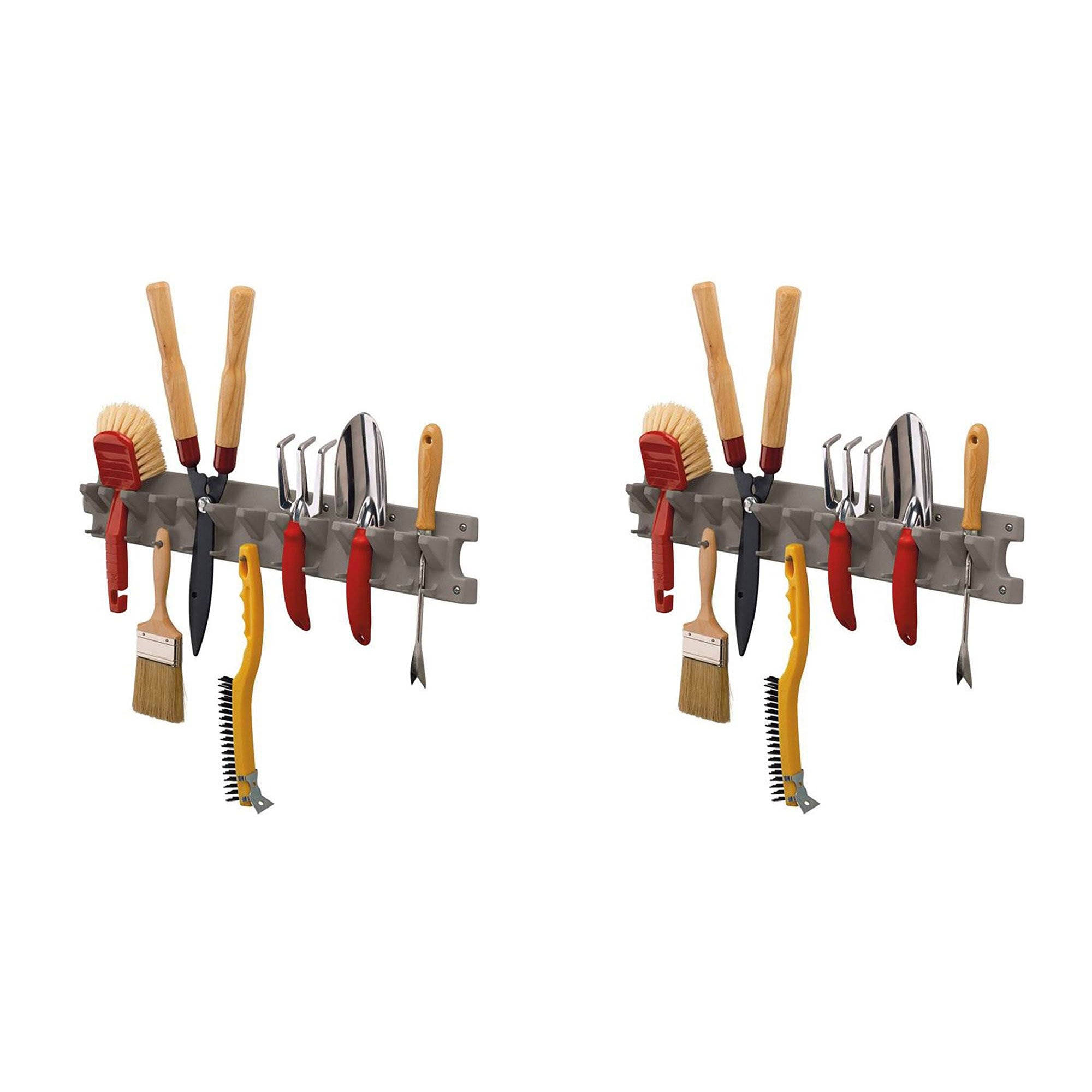 Suncast Single Shelf Wall Cabinet w/Wall Mounted Hand Tool Organizer (2 Pack)