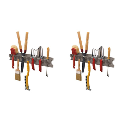 Suncast Single Shelf Wall Cabinet w/Wall Mounted Hand Tool Organizer (2 Pack) - VMInnovations