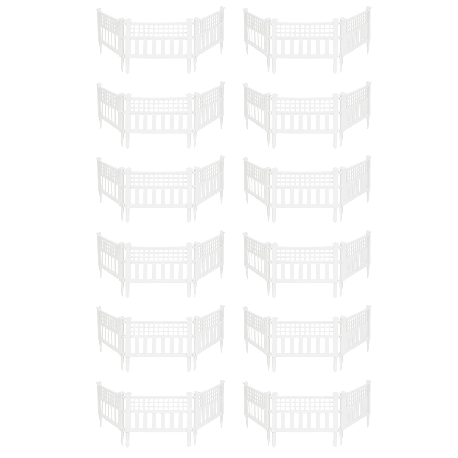 Suncast Grand View 14.5 x 24 Inch Garden Border Fence Panel, White (12 Pack) - VMInnovations