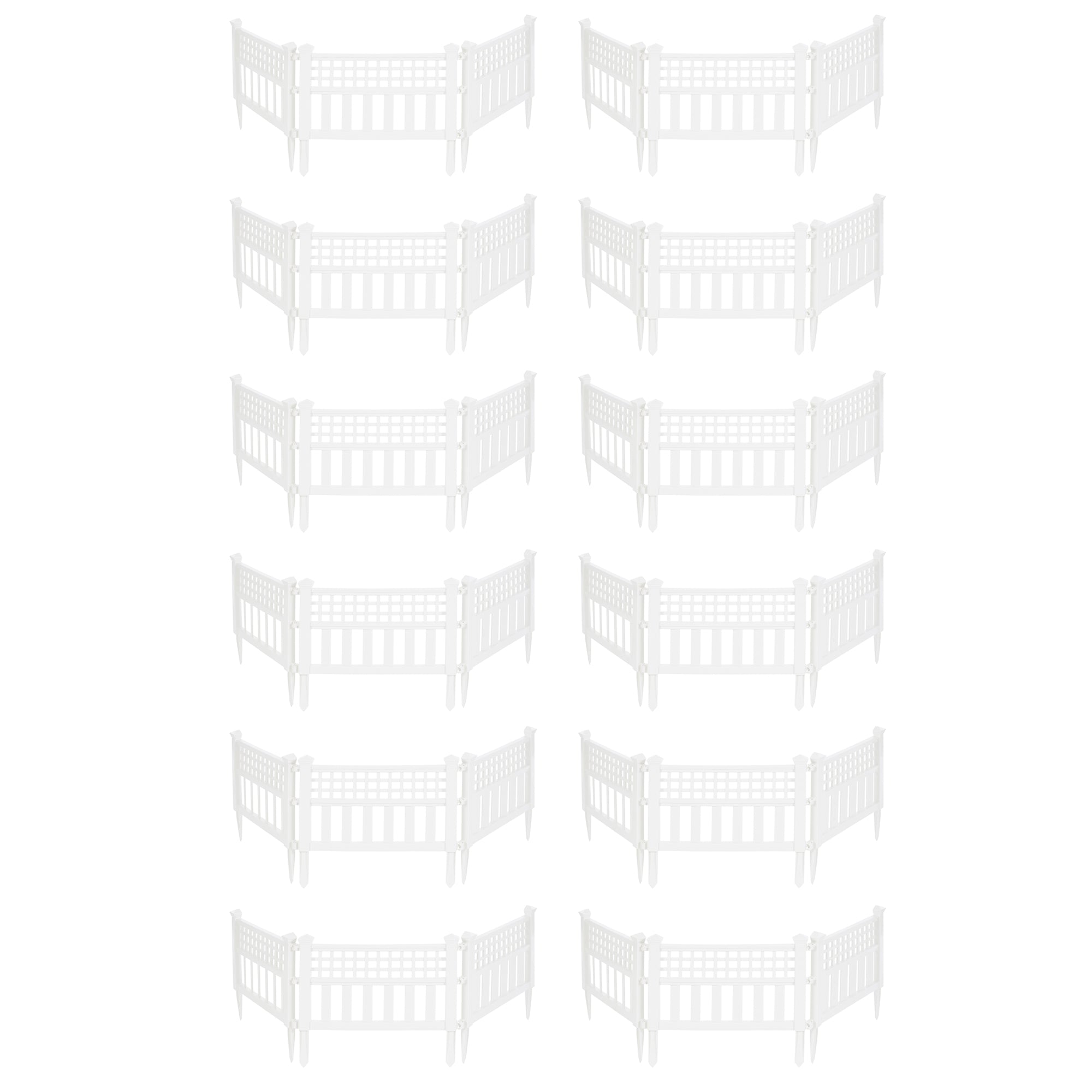 Suncast Grand View 14.5 x 24 Inch Garden Border Fence Panel, White (12 Pack) - VMInnovations