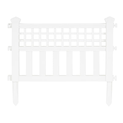Suncast Grand View 14.5 x 24 Inch Garden Border Fence Panel, White (12 Pack) - VMInnovations