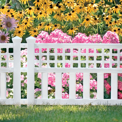 Suncast Grand View 14.5 x 24 Inch Garden Border Fence Panel, White (12 Pack) - VMInnovations