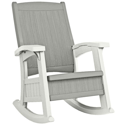 Suncast Outdoor Portable Patio Rocking Chair w/ Seat Storage, Dove Gray (3 Pack) - VMInnovations