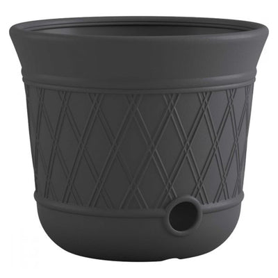 Suncast 14'' x 12" Decorative Hideaway Garden Hose Storage Pot, Gray (8 Pack) - VMInnovations