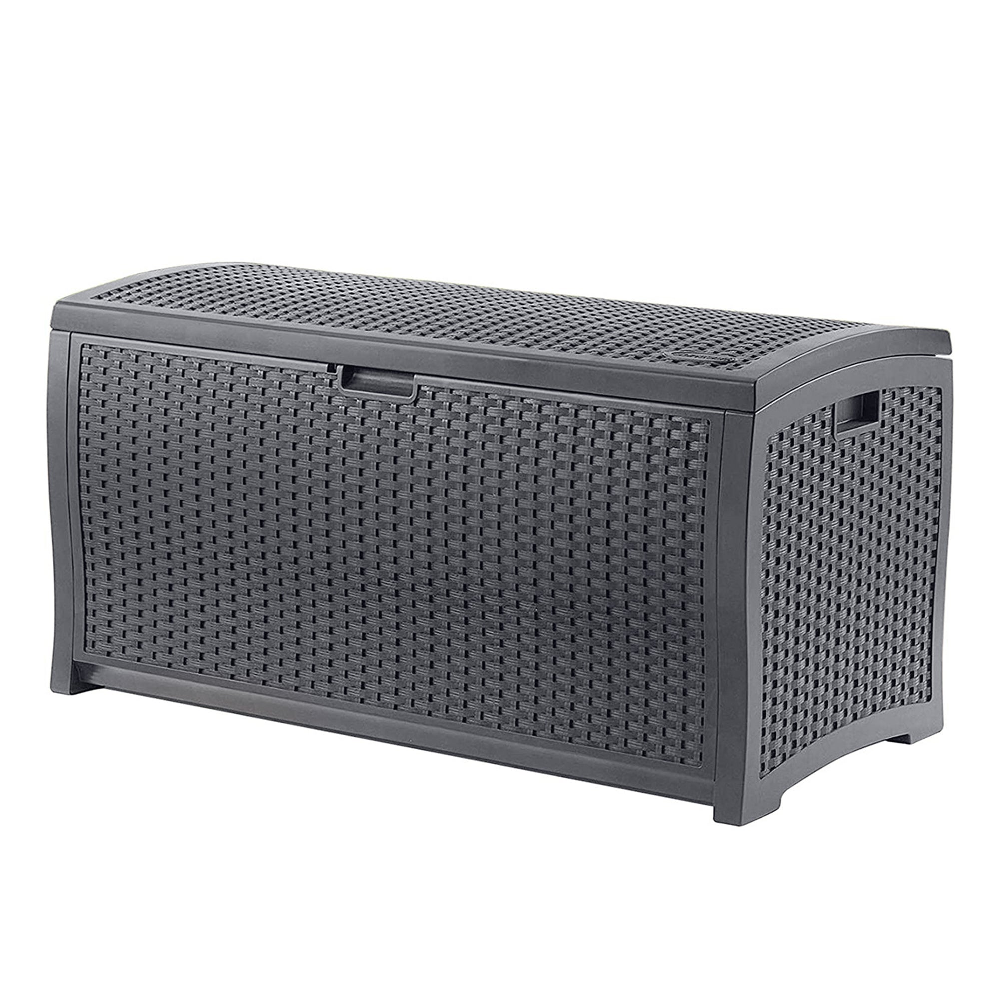 Suncast 73 Gallon Wicker Outdoor Patio Storage Deck Box, Cyberspace (2 Pack) - VMInnovations