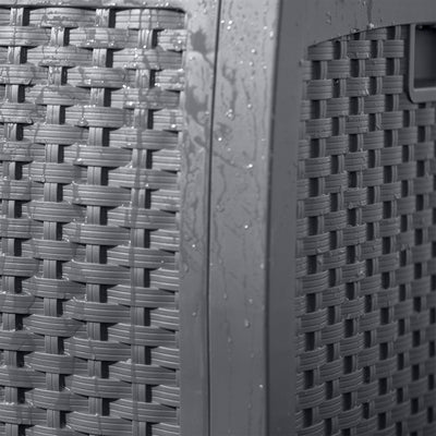Suncast 73 Gallon Wicker Outdoor Patio Storage Deck Box, Cyberspace (2 Pack) - VMInnovations