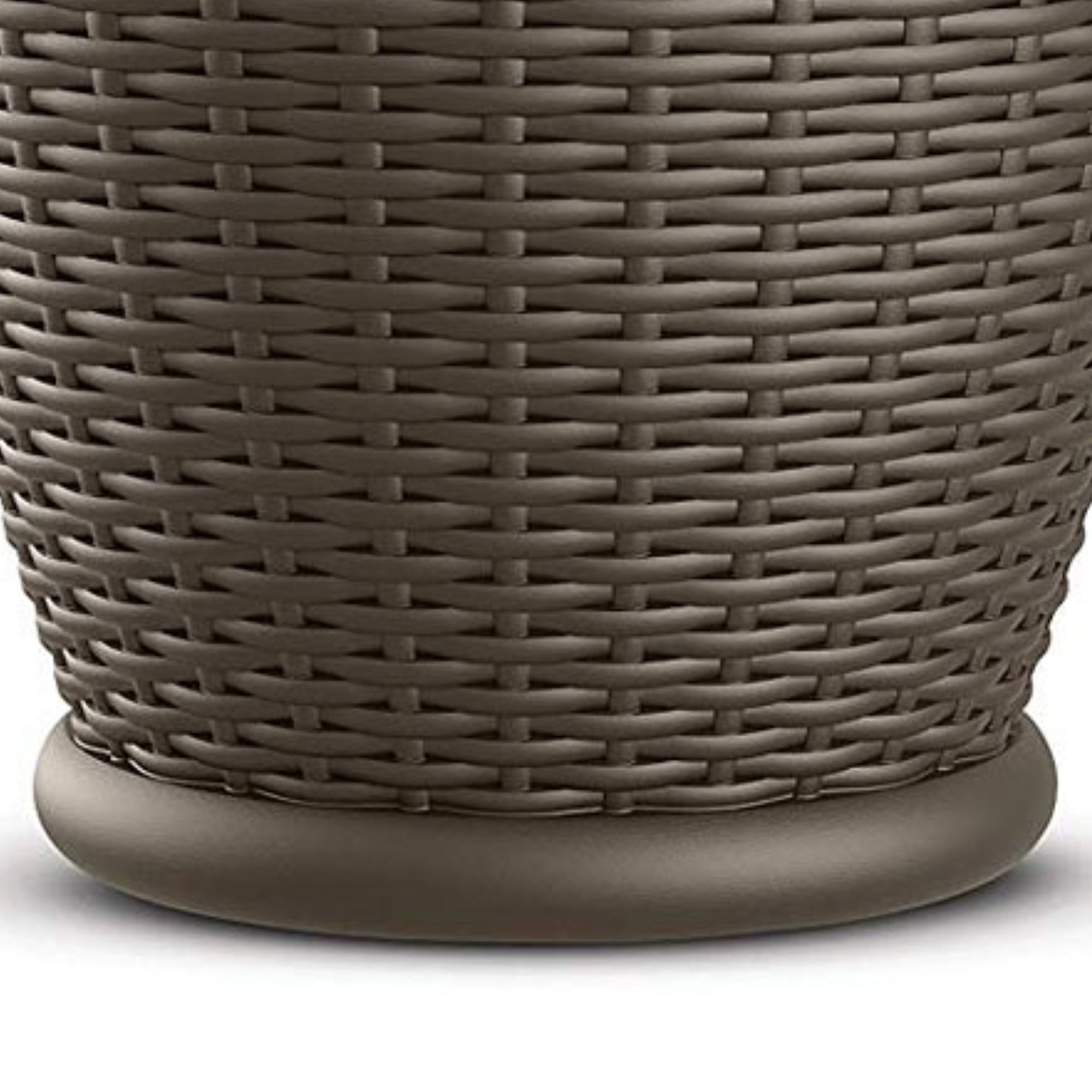 Suncast Willow 18" Diameter Decorative Wicker Patio Planter Pot, Java (2 Pack) - VMInnovations