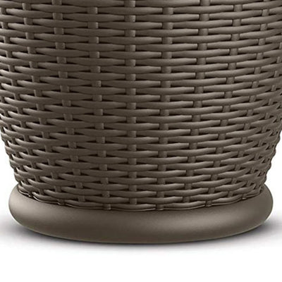 Suncast Willow 18" Diameter Decorative Wicker Patio Planter Pot, Java (2 Pack)