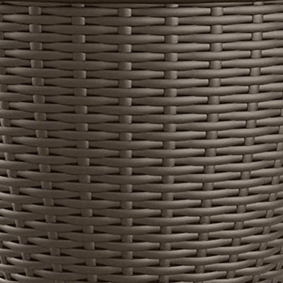 Suncast Willow 18" Diameter Decorative Wicker Patio Planter Pot, Java (4 Pack) - VMInnovations