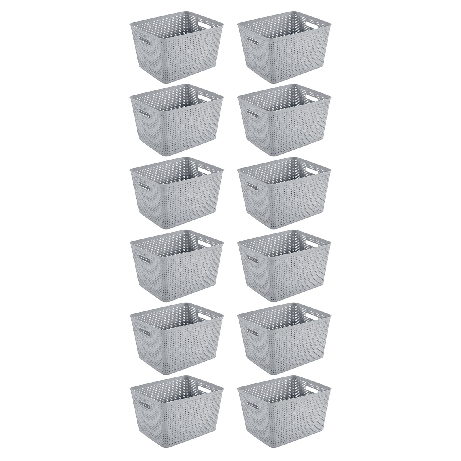 Sterilite 14"Lx8"H Woven Rectangular Tall Basket for Home Organization (12 Pack) - VMInnovations