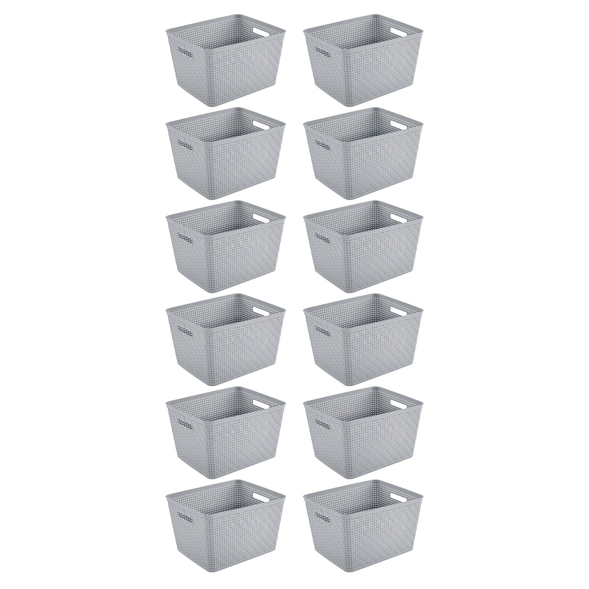 Sterilite 14"Lx8"H Woven Rectangular Tall Basket for Home Organization (12 Pack) - VMInnovations