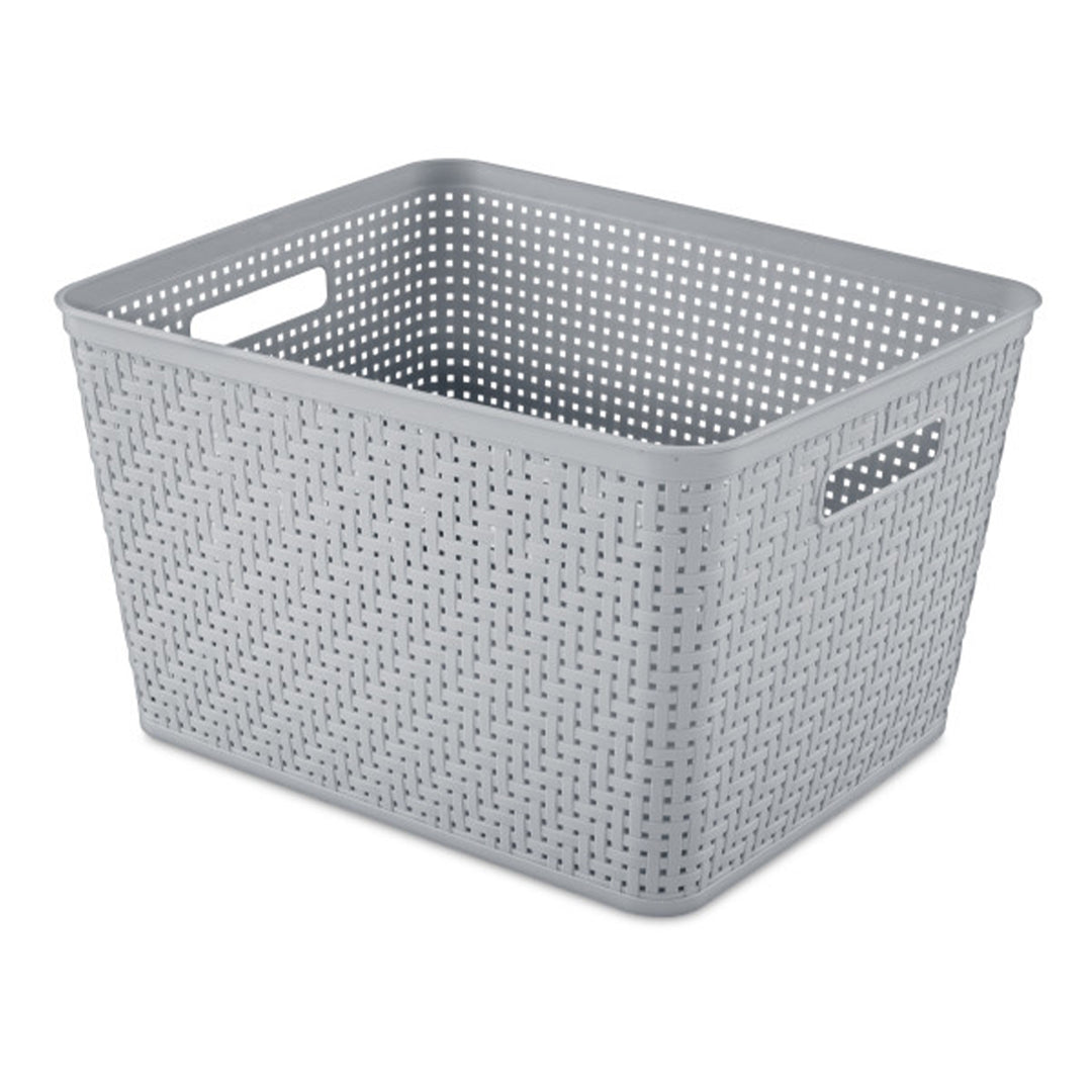 Sterilite 14"Lx8"H Woven Rectangular Tall Basket for Home Organization (12 Pack)