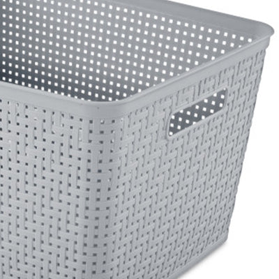 Sterilite 14"Lx8"H Woven Rectangular Tall Basket for Home Organization (12 Pack)