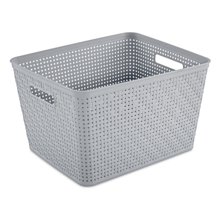 Sterilite 14"Lx8"H Woven Rectangular Tall Basket for Home Organization (18 Pack)